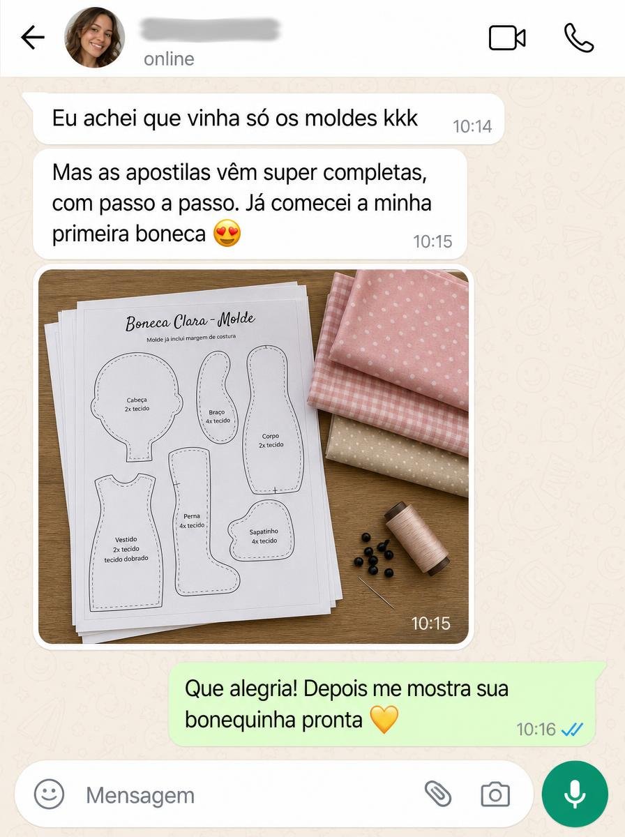 Depoimento de aluna no WhatsApp